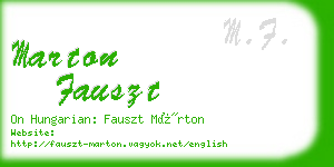 marton fauszt business card